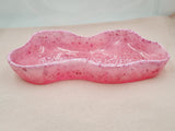 Large Pink Resin Wave Bowl