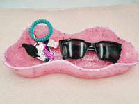 Large Pink Resin Wave Bowl