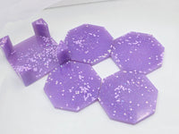 Resin Coaster Set - Purple Glitter