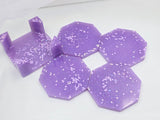 Resin Coaster Set - Purple Glitter
