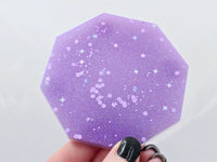 Resin Coaster Set - Purple Glitter
