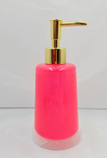 Resin Soap Dispenser - Hot Pink Glitter