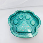 Resin Paw Trinket Tray - Greens/Glitter