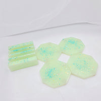 Resin Coaster Set - Green Glitter