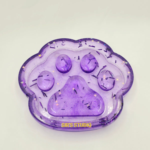 Resin Paw Trinket Tray - Purple