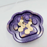 Resin Paw Trinket Tray - Purple/Gold