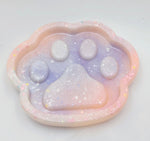 Resin Paw Trinket Tray - Peach/Purple/Pearl