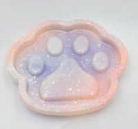 Resin Paw Trinket Tray - Peach/Purple/Pearl