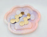 Resin Paw Trinket Tray - Peach/Purple/Pearl
