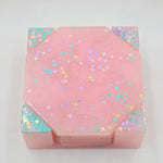 Resin Coaster Set - Pink Glitter