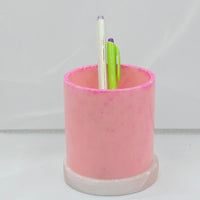 Large Resin Pen Holder - Pink Glitter