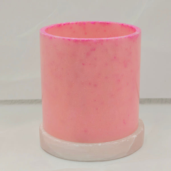 Large Resin Pen Holder - Pink Glitter