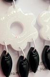 Resin Earrings - Black/White Dangles *Only 1 Pair*