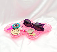 Resin Wave tray - Pink/Glitter
