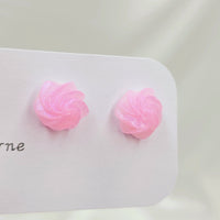 Resin Swirl Earrings - Pink