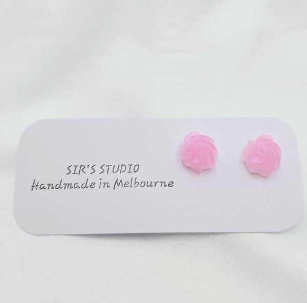 Resin Swirl Earrings - Pink