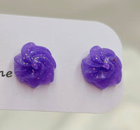 Resin Swirl Earrings - Purple