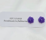 Resin Swirl Earrings - Purple