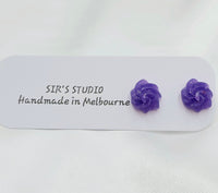 Resin Swirl Earrings - Purple