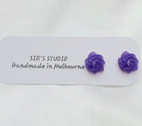 Resin Swirl Earrings - Purple