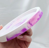 Casting Resin Trinket Tray - Pink/Purple/White