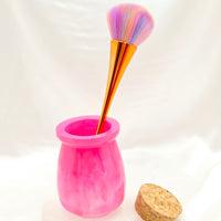 Resin Pen Holder Jar - Pink Shimmer