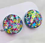 Resin Glitter Studs - Party Mix