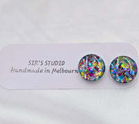 Resin Glitter Studs - Party Mix