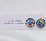 Resin Glitter Studs - Party Mix