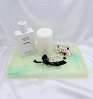 Resin Tray - Green Glitter