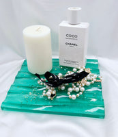 Resin Rectangle Wave Tray - Green