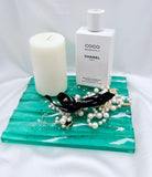 Resin Rectangle Wave Tray - Green