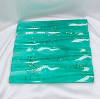 Resin Rectangle Wave Tray - Green