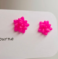 Resin Succulent Earrings - Pink Star
