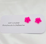 Resin Succulent Earrings - Pink Star