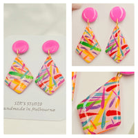 Iris Kite Drop Resin Earrings