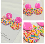 Iris Moon Dangle Resin Earrings