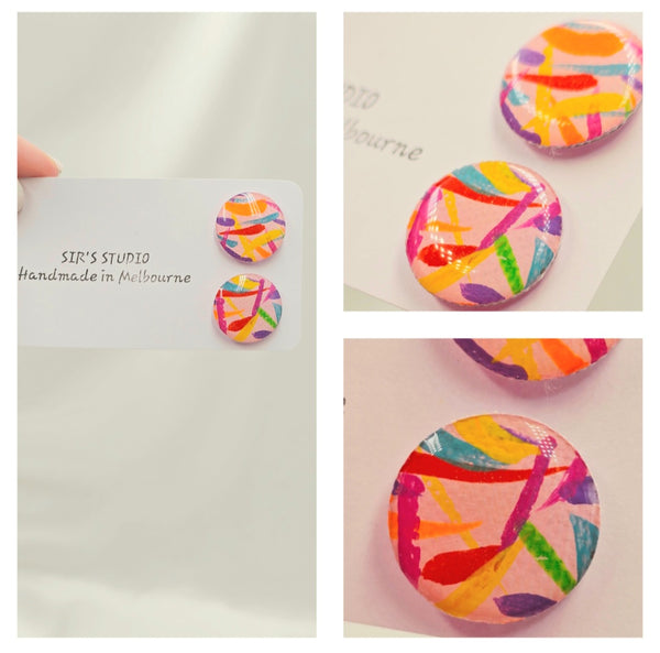 Iris Circle Studs Small