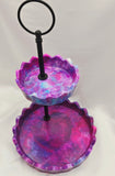 Resin Two Tier Tray Stand - Nebula