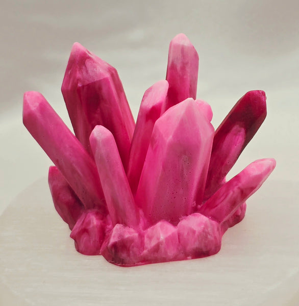Desk Décor Resin Crystal Cluster - Pink/Red