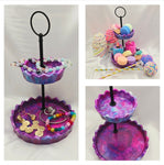 Resin Two Tier Tray Stand - Nebula
