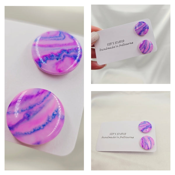 Pretty Resin Studs #2 - ONE PAIR ONLY