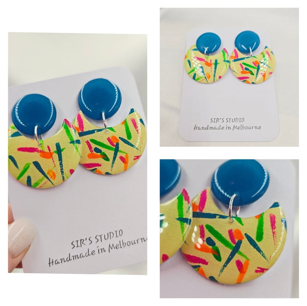 Irita Moon Dangle Resin Earrings