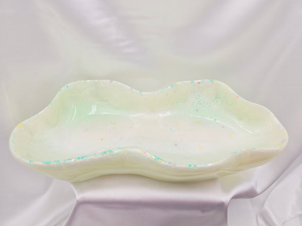 Large Resin Wave Bowl - Green
