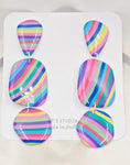Rainbow Dangle Resin Statement Earrings