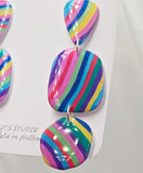 Rainbow Dangle Resin Statement Earrings
