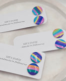 Rainbow Stud Resin Earrings