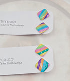 Rainbow Stud Resin Earrings