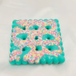 Resin Cookie Coaster - White/Green/Sprinkles