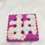 Resin Cookie Coaster - White/Purple/Sprinkles